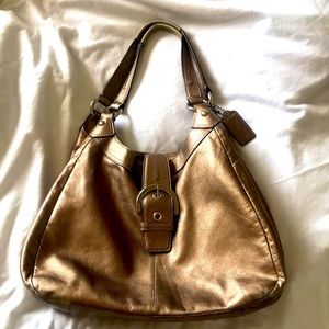 Coach Bronze Metallic Large Handbag